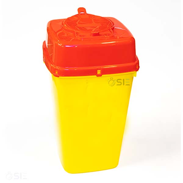 Container, sharps, leak-resistant, with lid